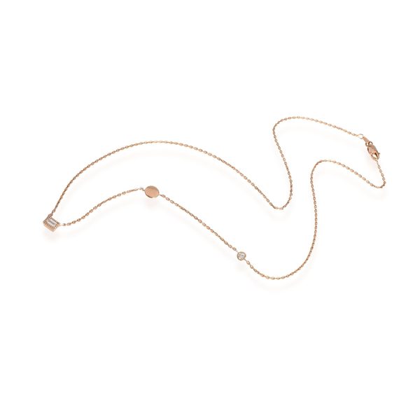 My Story The Michelle Baguette & Round Diamond Necklace 14K Rose Gold 0.17 Ctw. - Picture 2 of 3